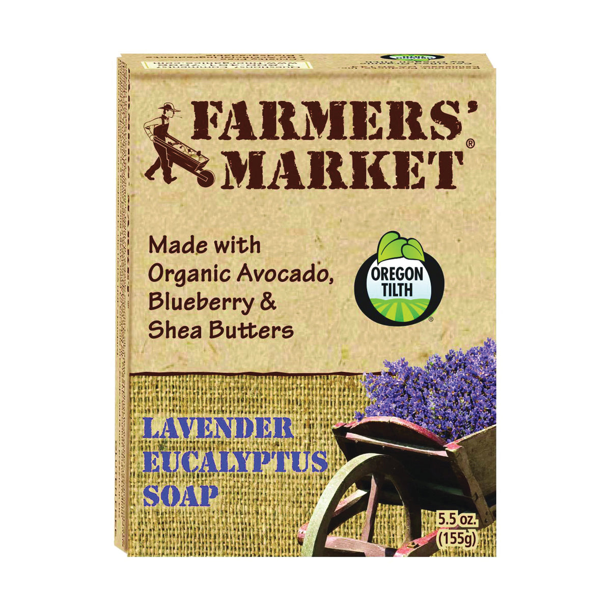 FARMERS&#39; MARKET 946872081-12PK Bar Soap, Eucalyptus, Lavender, 5.5 oz