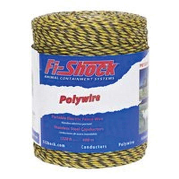 Zareba Fi-Shock PW1320Y6-FS Polywire, Stainless Steel Conductor, Yellow, 1320 ft L
