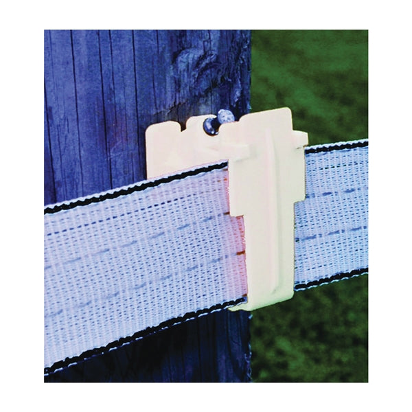 Zareba Fi-Shock IWTNW-FS Wood Post Insulator, Polytape/Polywire, Polyethylene, White