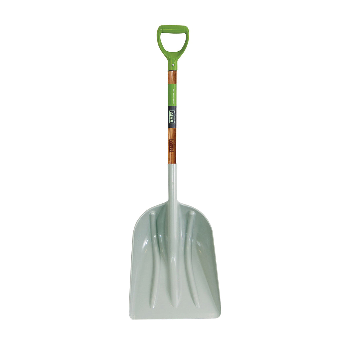 AMES 2682700 Scoop Shovel, 14 in W Blade, 18 in L Blade, ABS Blade, Northern Hardwood Handle, D-Shaped Handle