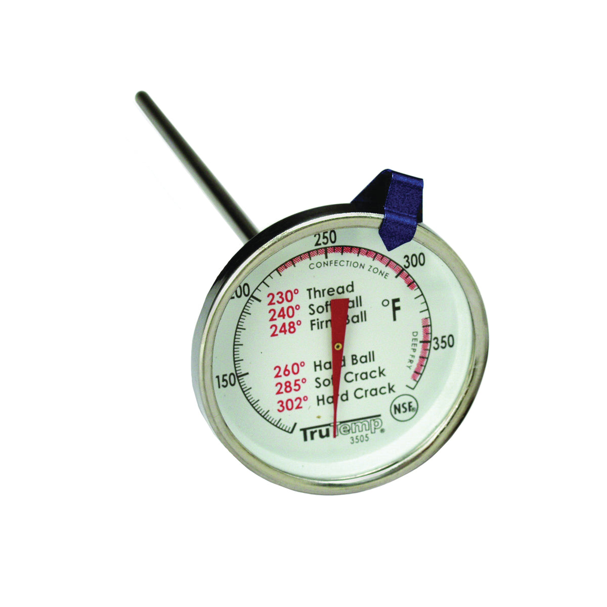 Taylor 3505 Candy/Deep Fry Thermometer, -40 to 450 deg F, Analog Display