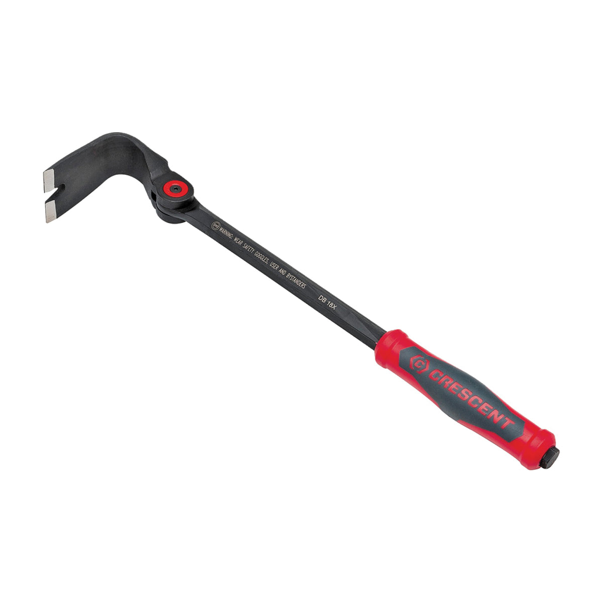 Crescent CODE RED Series DB18X Pry Bar, 18 in L, Flat End, Nail Slot Tip, Steel, Black, 4-1/8 in W