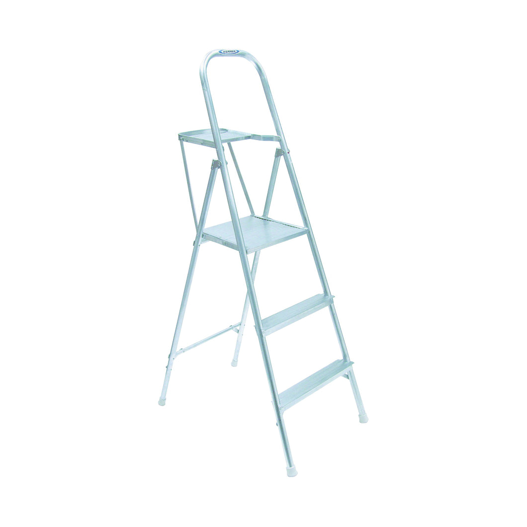 WERNER 265 Platform Ladder, 33-9/16 in Max Standing H, 200 lb, Type III Duty Rating, 3-Rung, 3 in D Step, Silver