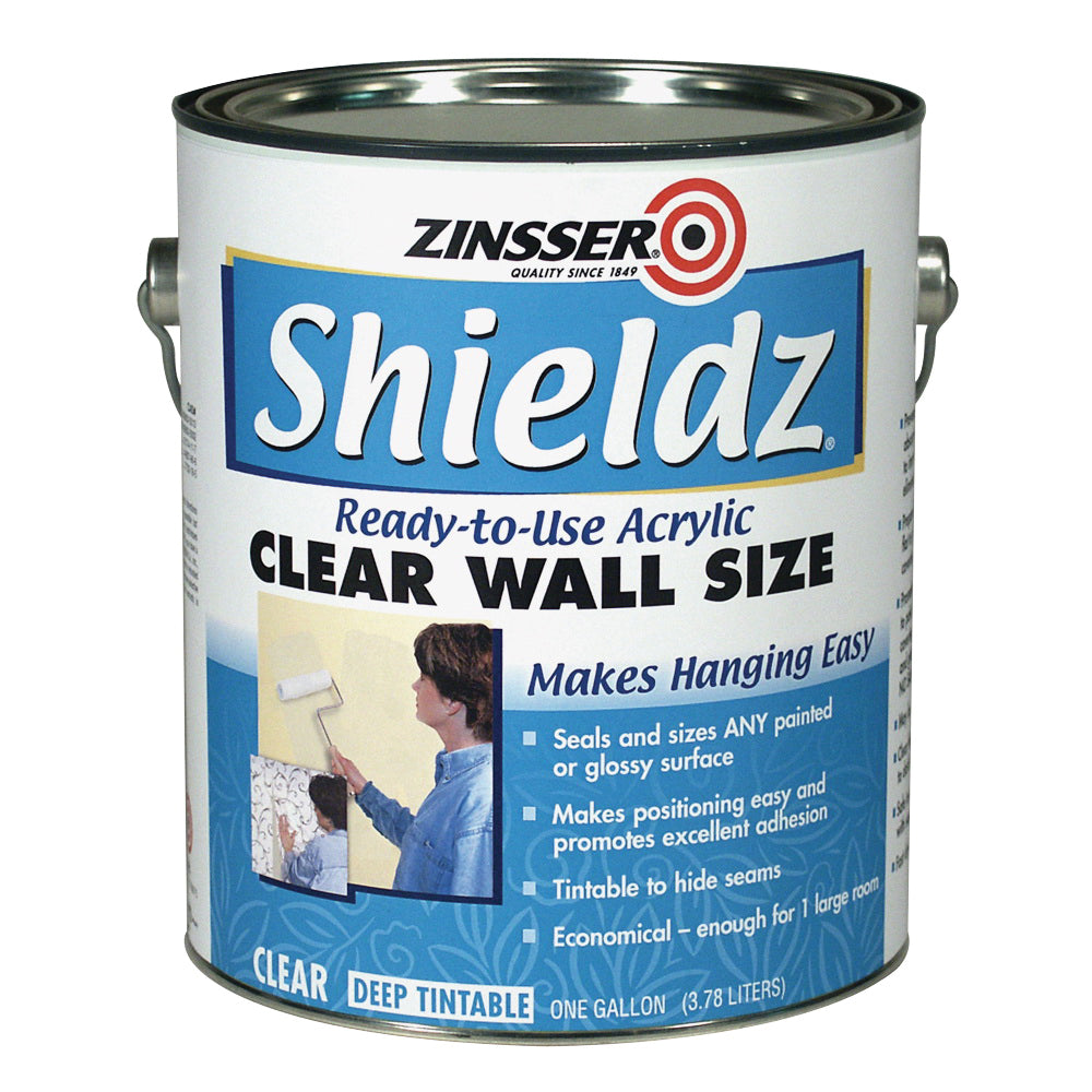 ZINSSER 02101 Acrylic Wall Size, Clear, 1 qt, Pail, Liquid