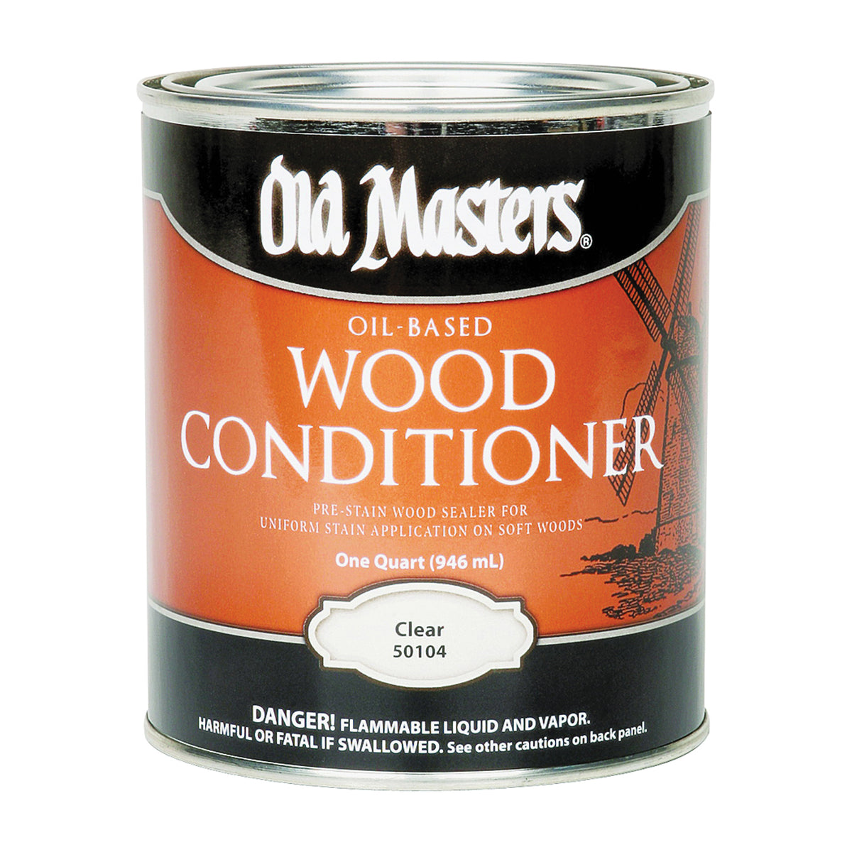 Old Masters 50104 Wood Conditioner, Clear, Liquid, 1 qt, Can