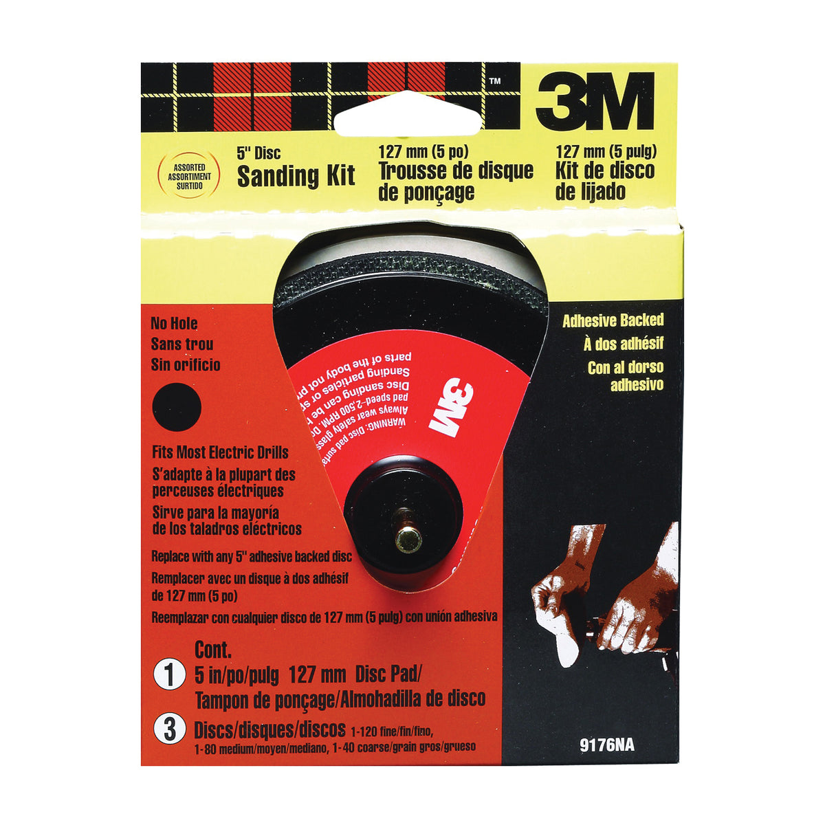 3M SandBlaster 9176 Sanding Disc Kit, 5 in Dia