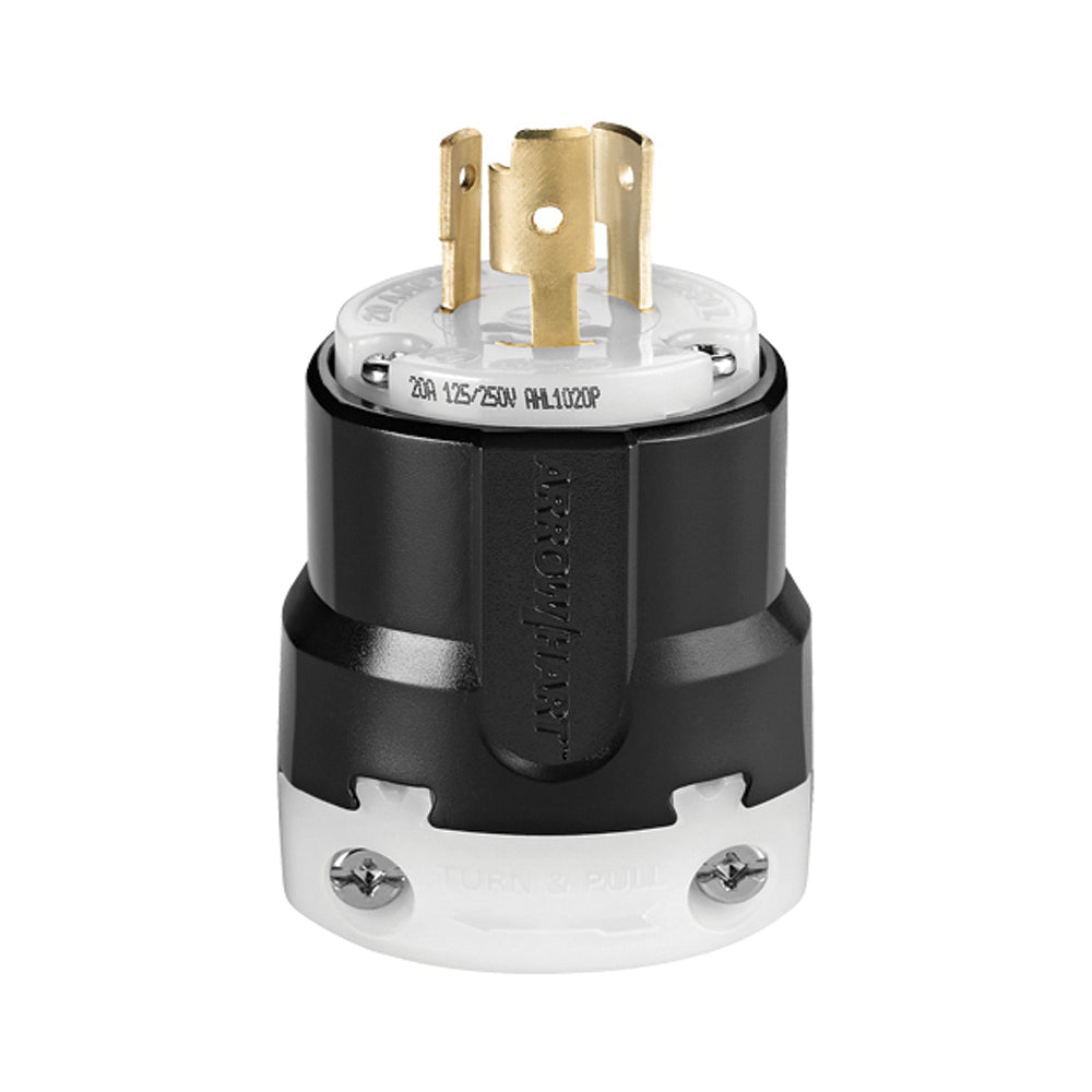 Eaton Wiring Devices AHL1020P Twist Lock Plug, 3 -Pole, 20 A, 125/250 V, NEMA: NEMA L10-20, Black/White