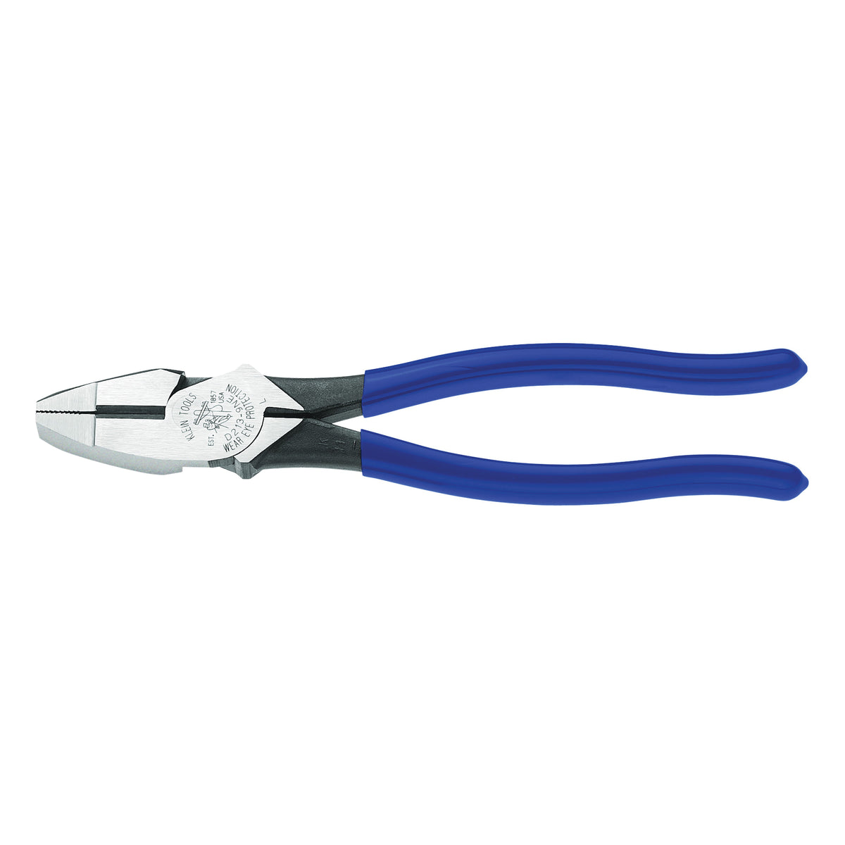 KLEIN TOOLS D213-9NE Cutting Plier, 9-3/8 in OAL, 1-3/8 in Cutting Capacity, Dark Blue Handle, 1-1/4 in W Jaw