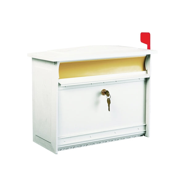 Gibraltar Mailboxes MSK000W Mailbox, Polymer, White, 15-1/4 in W, 7-13/16 in D, 12-1/2 in H