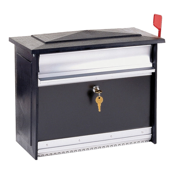 Gibraltar Mailboxes Mailsafe MSK00000 Mailbox, 840 cu-in Capacity, Aluminum, Black, 17.1 in W, 8.4 in D, 13.3 in H
