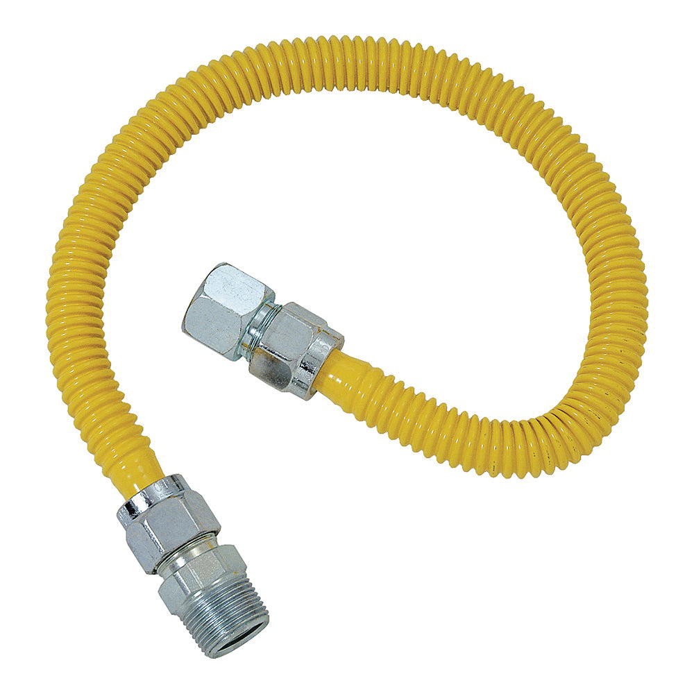 BrassCraft ProCoat Series CSSC21-60 Gas Connector, 3/4 x 3/4 in, Stainless Steel, 60 in L