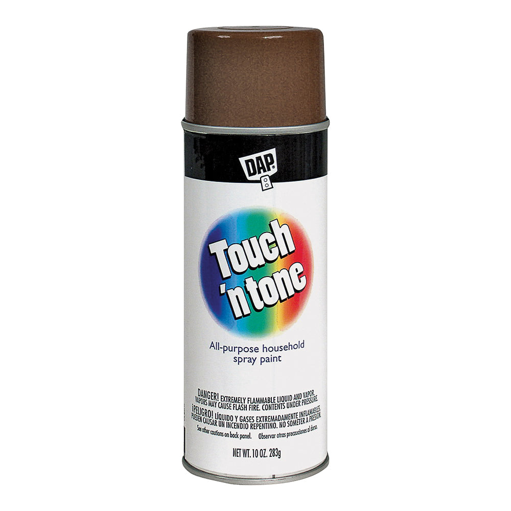 TOUCH 'N TONE 55277830 Spray Paint, Gloss, Leather Brown, 10 oz, Aerosol Can