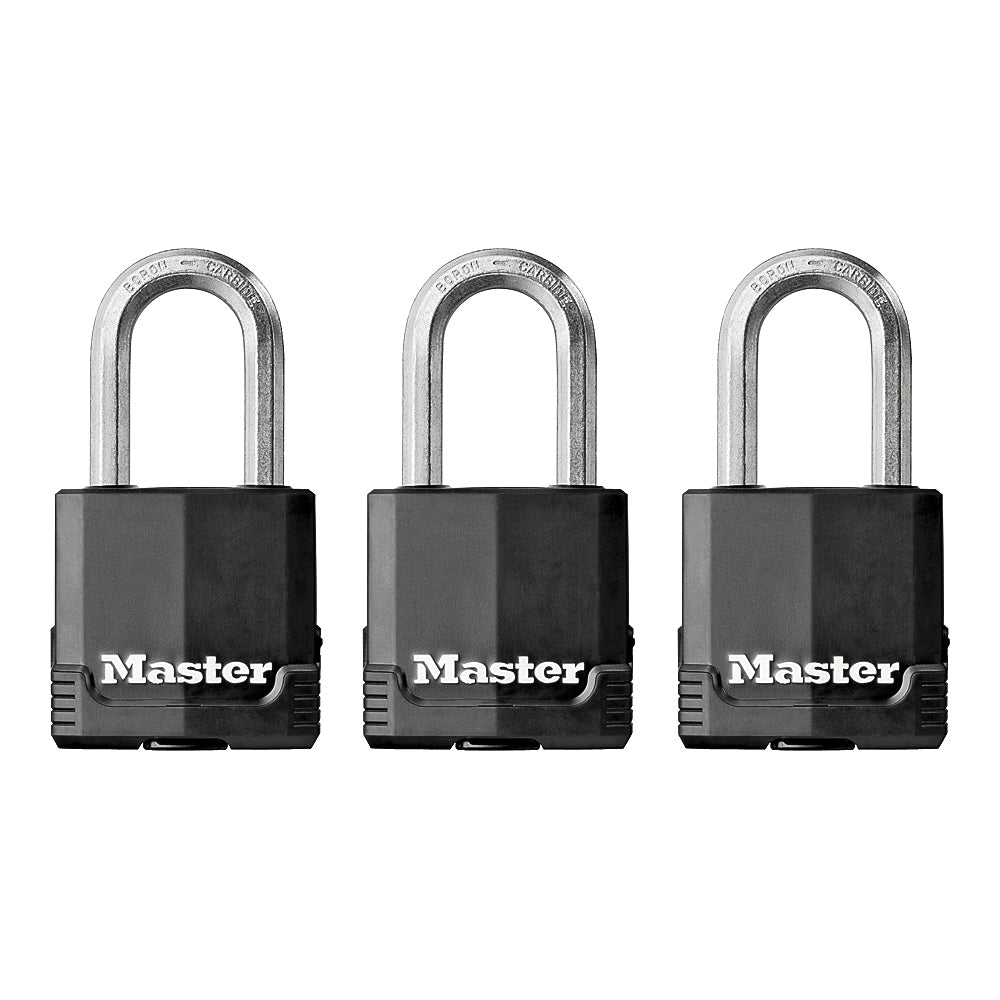 Master Lock Magnum Series M115XTRILF Padlock, Keyed Alike Key, 5/16 in Dia Shackle, 1-1/2 in H Shackle, Zinc