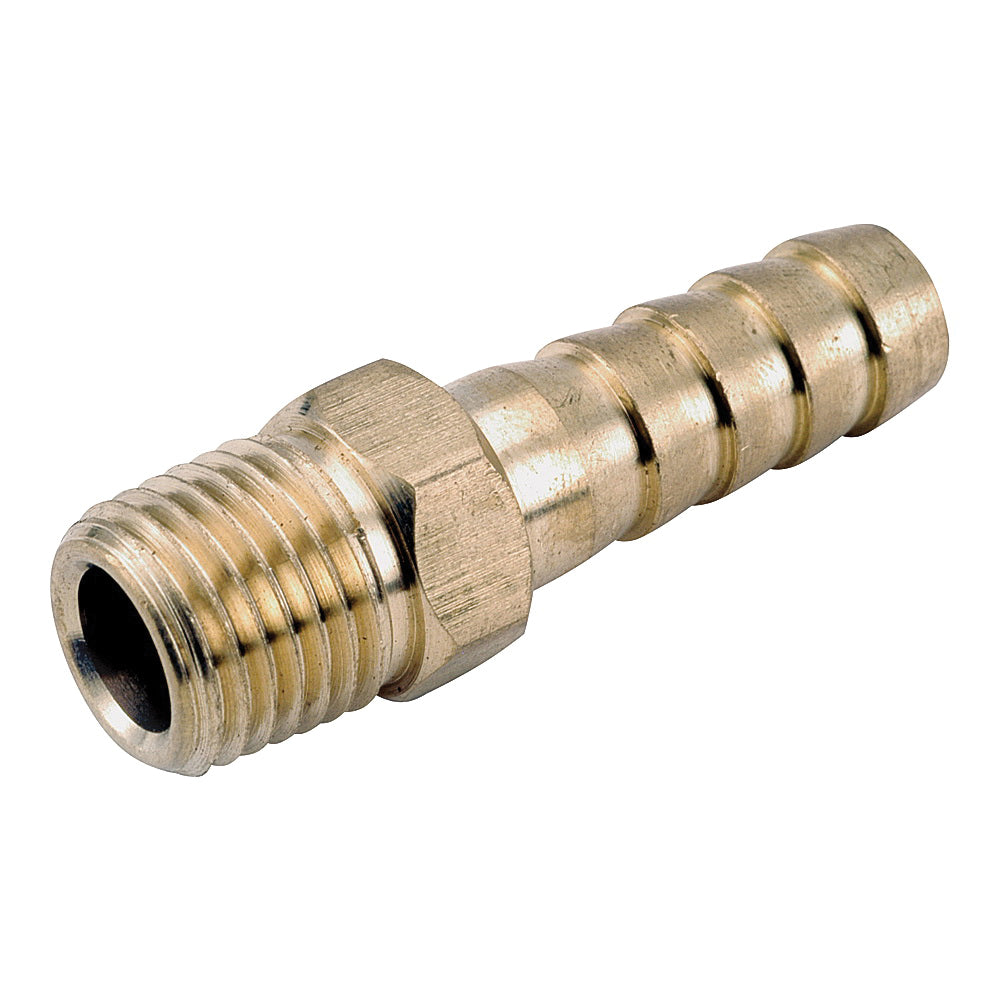 Anderson Metals 129 Series 757001-0406 Hose Adapter, 1/4 in, Barb, 3/8 in, MPT, Brass