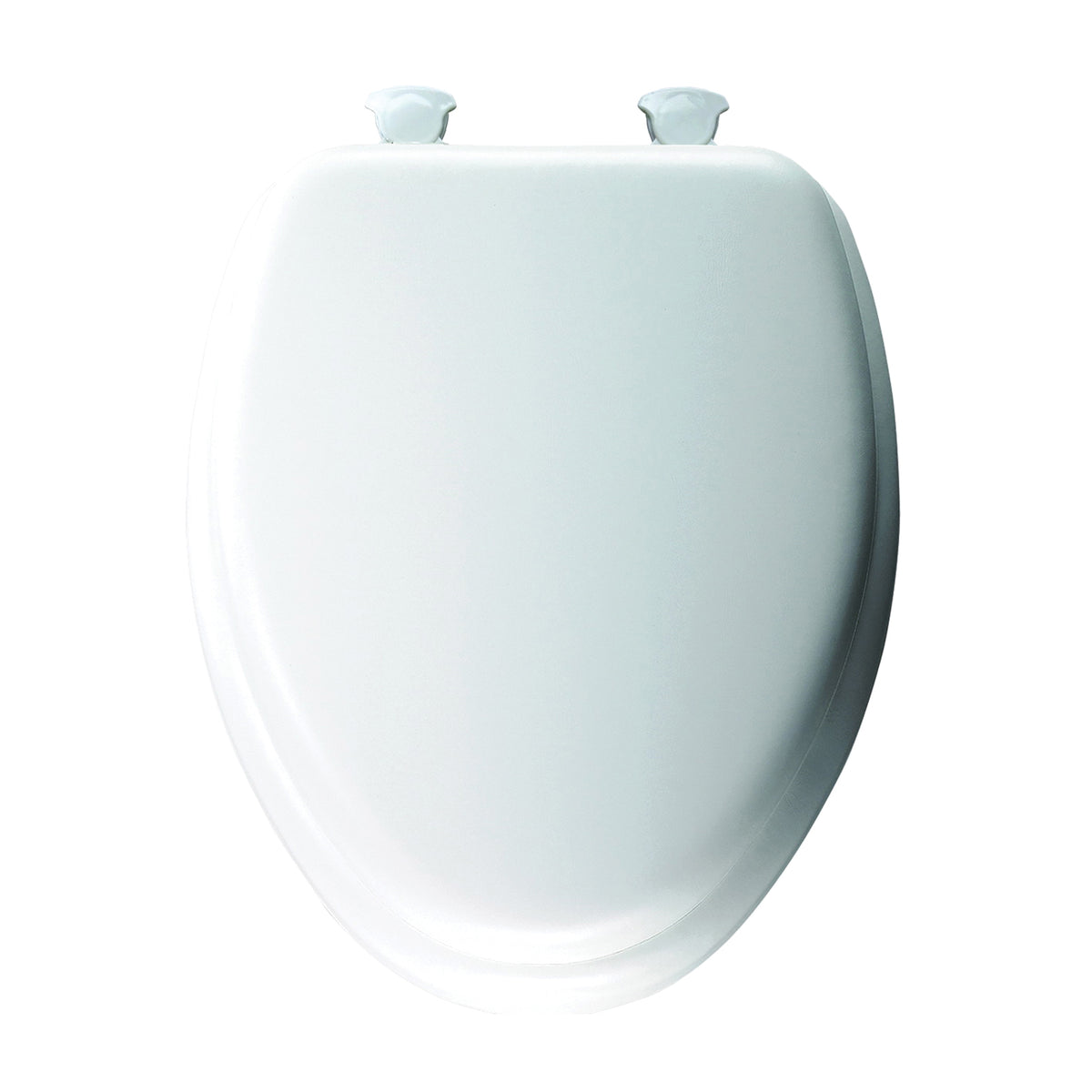 Mayfair 115EC-00 Toilet Seat with Cover, Elongated, Vinyl/Wood, White, Twist Hinge