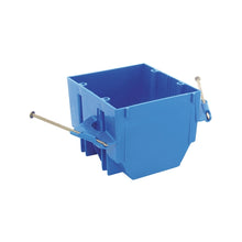 Load image into Gallery viewer, Carlon B232A-UPC Outlet Box, 2 -Gang, PVC, Blue, Captive Nail Mounting
