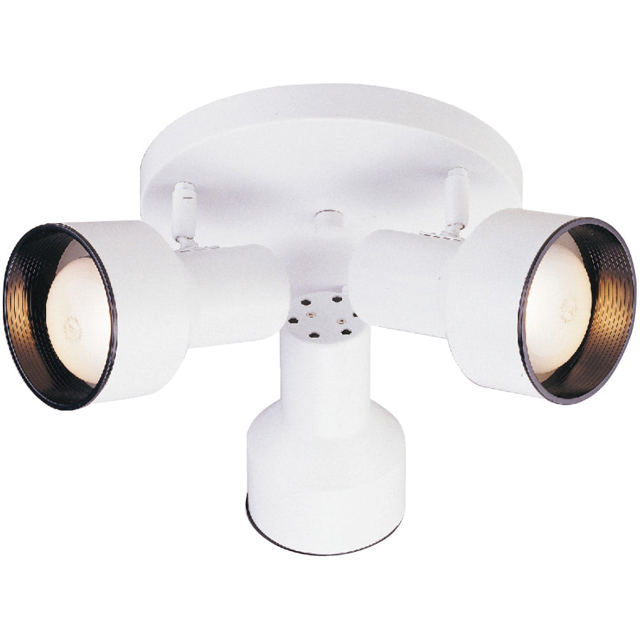 Boston Harbor R0101-3L Three Light Ceiling Light Fixture, 120 V, 60 W, 3-Lamp, A19 or CFL Lamp, White Fixture