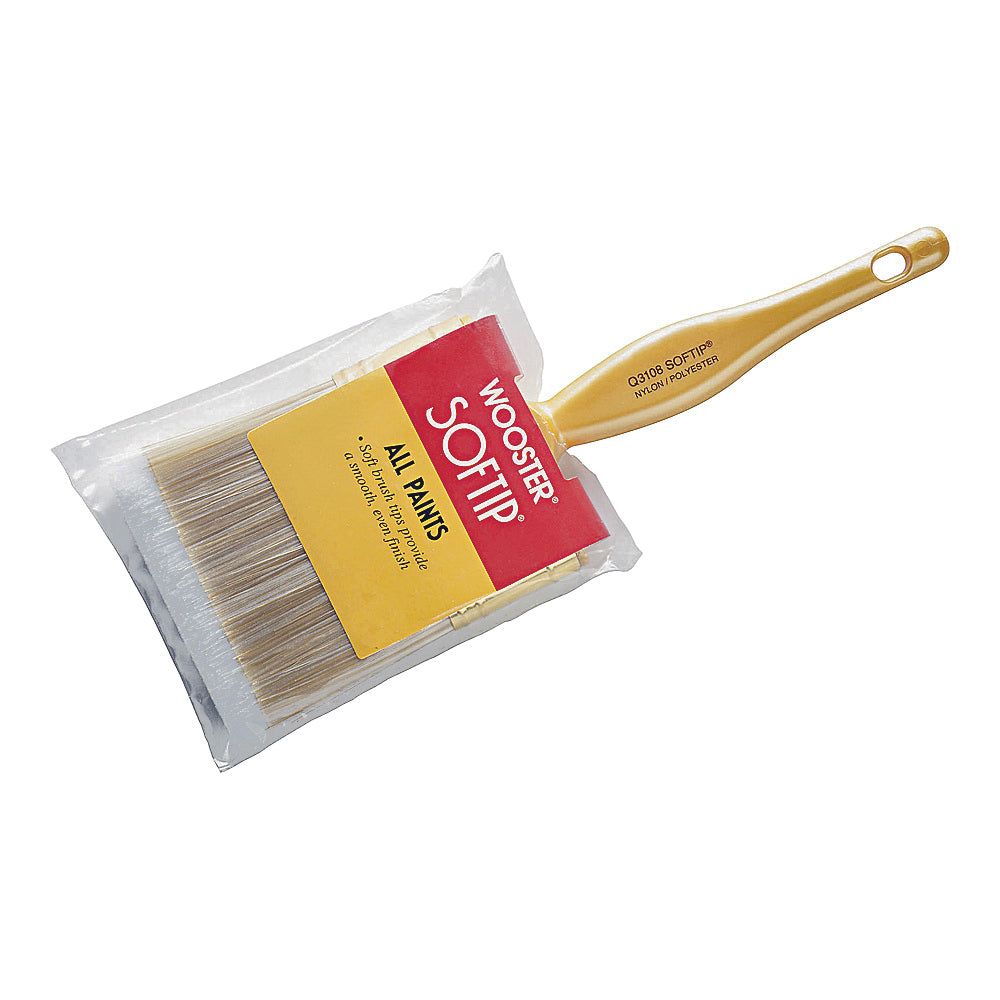 WOOSTER Q3108-1-1/2 Paint Brush, 1-1/2 in W, 2-3/16 in L Bristle, Nylon/Polyester Bristle, Beaver Tail Handle