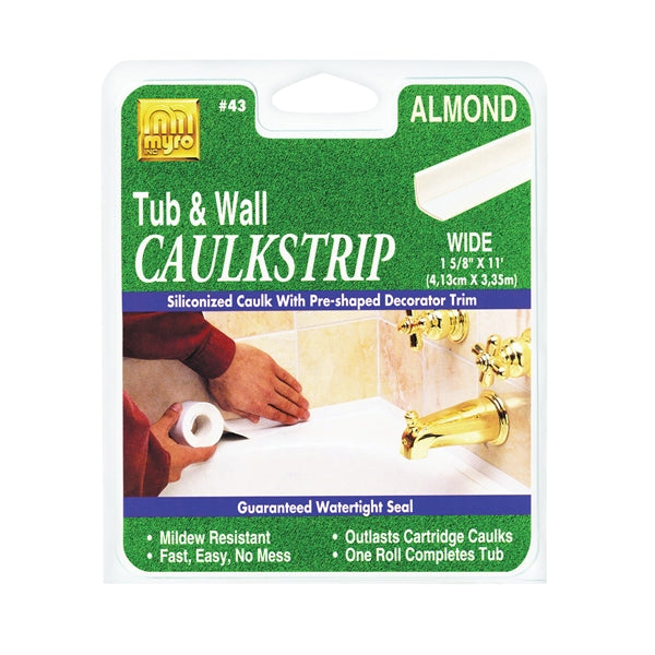 Homax 2403 Caulking Strip, Almond, 120 deg F, 1-5/8 in W X 11ft L