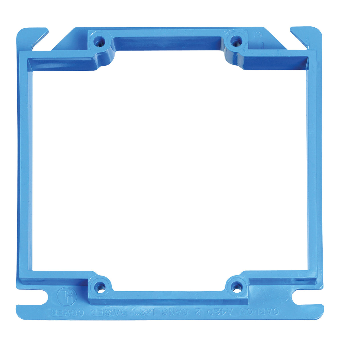 Carlon A420RR Electrical Box Cover, 4 in L, 4 in W, Square, PVC, Blue