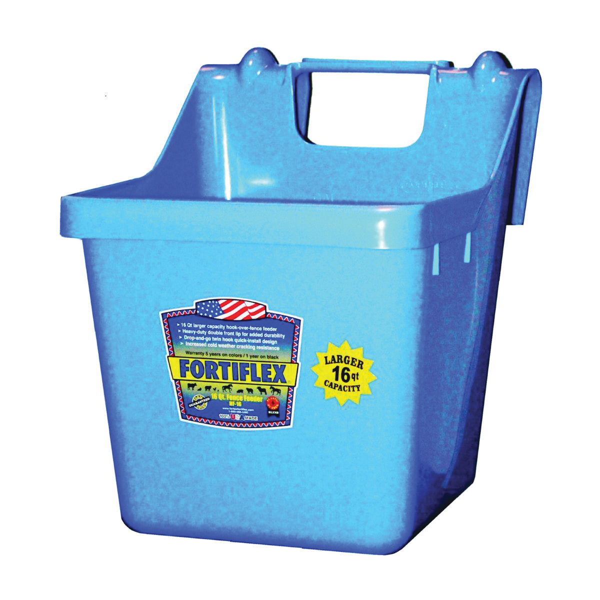 FORTEX-FORTIFLEX 1301640 Bucket Feeder, Fortalloy Rubber Polymer, Sky Blue