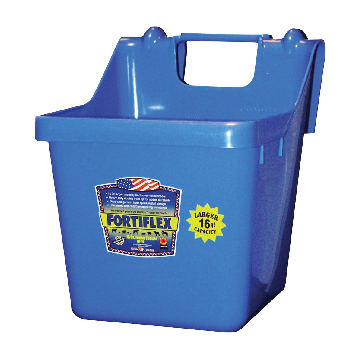 FORTEX-FORTIFLEX 1301600 Bucket Feeder, Fortalloy Rubber Polymer, Blue