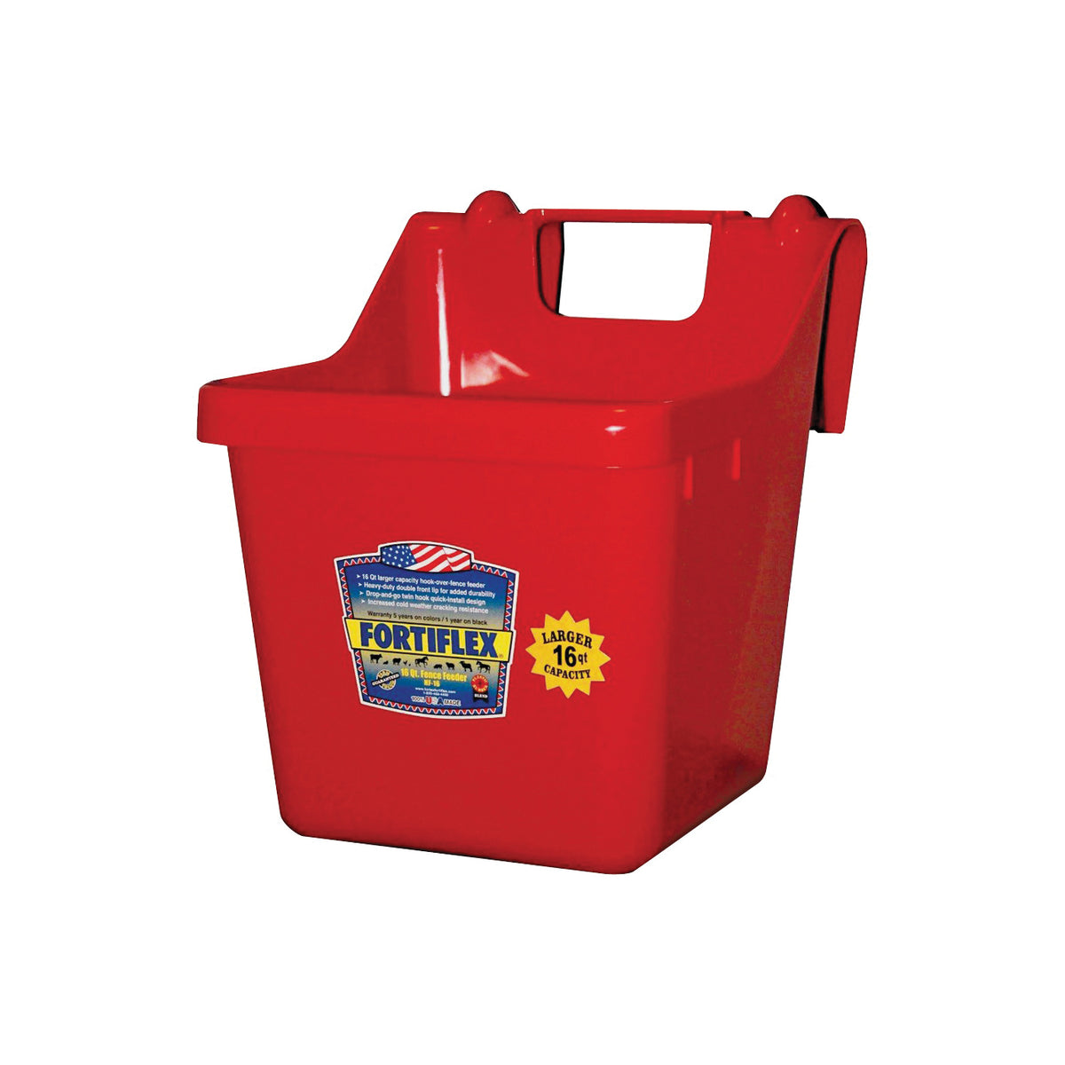 FORTEX-FORTIFLEX 1301602 Bucket Feeder, Fortalloy Rubber Polymer, Red