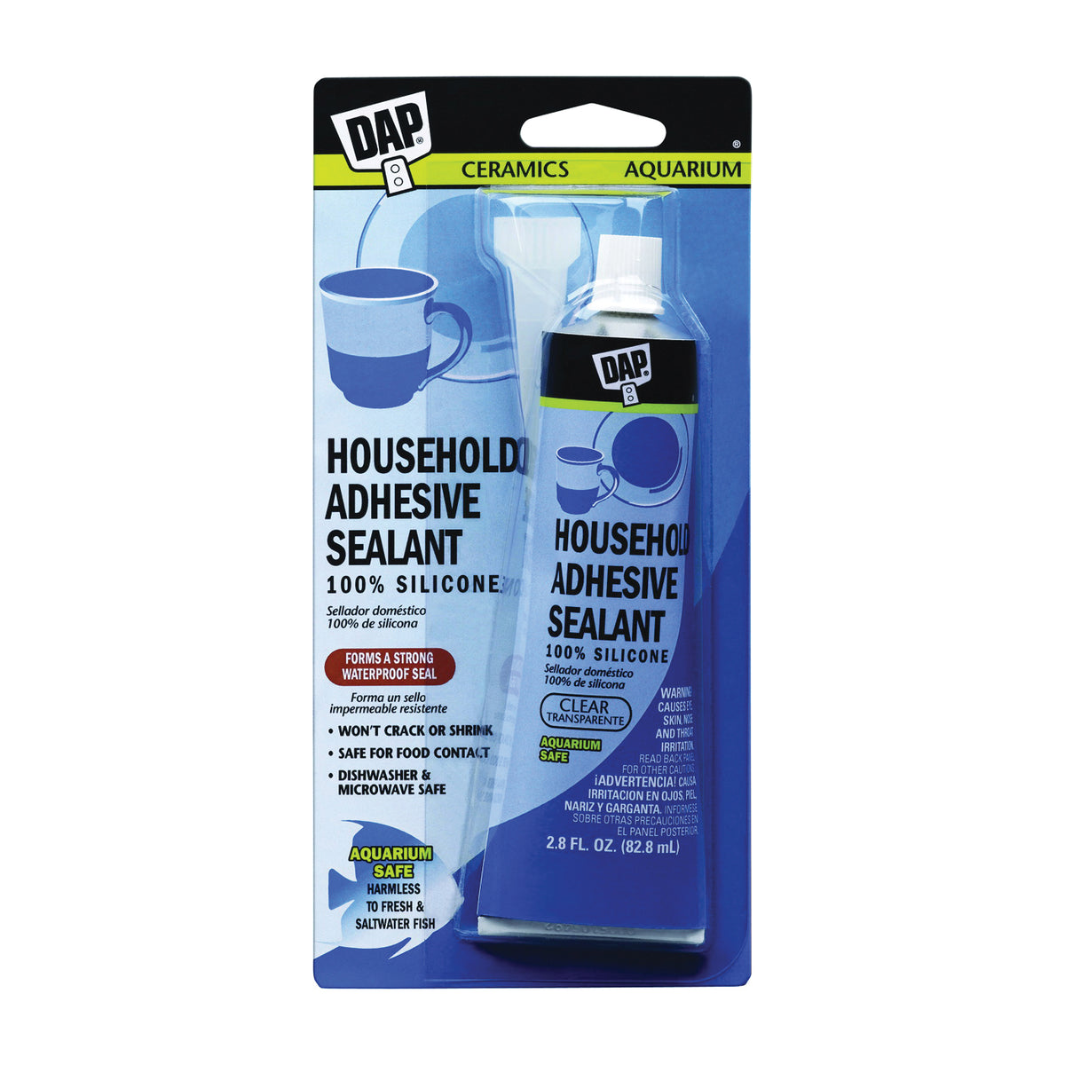 DAP 7079800755 Adhesive/Sealant, Clear, 2.8 oz Tube
