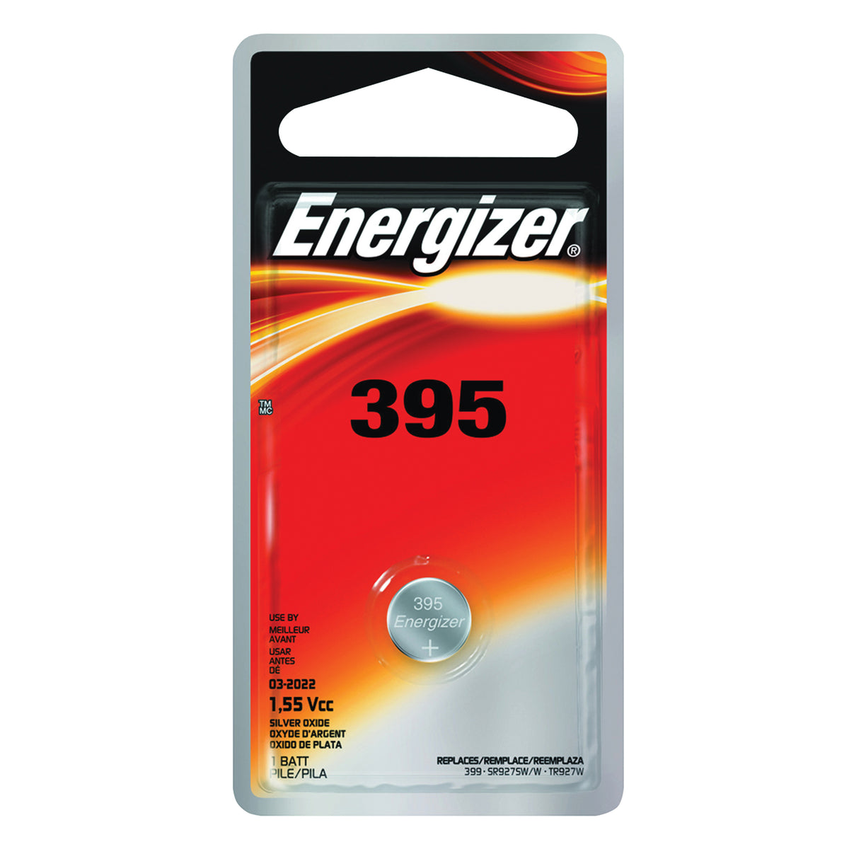 Energizer 395BPZ Coin Cell Battery, 1.5 V Battery, 51 mAh, 395 Battery, Silver Oxide