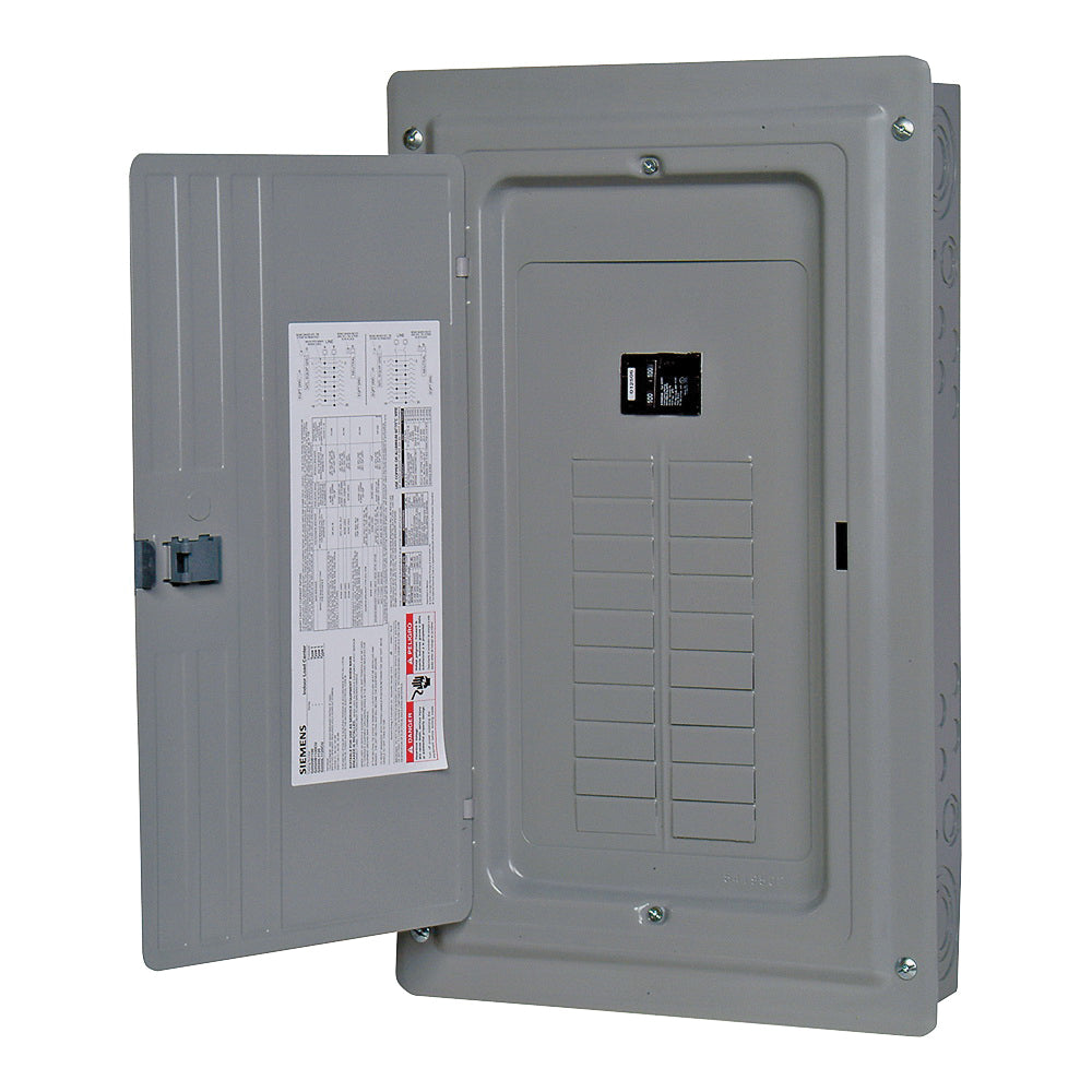 Siemens S1224B1100 Load Center, 100 A, 12 -Space, 24 -Circuit, NEMA 1 Enclosure, Plug Mounting