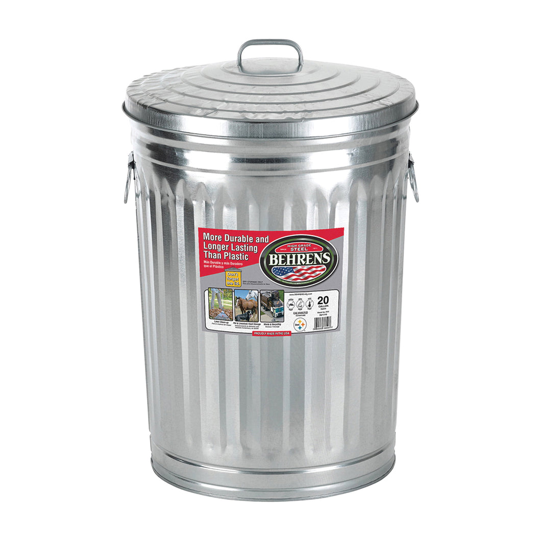 Behrens 1211 Trash Can, 20 gal Capacity, Steel