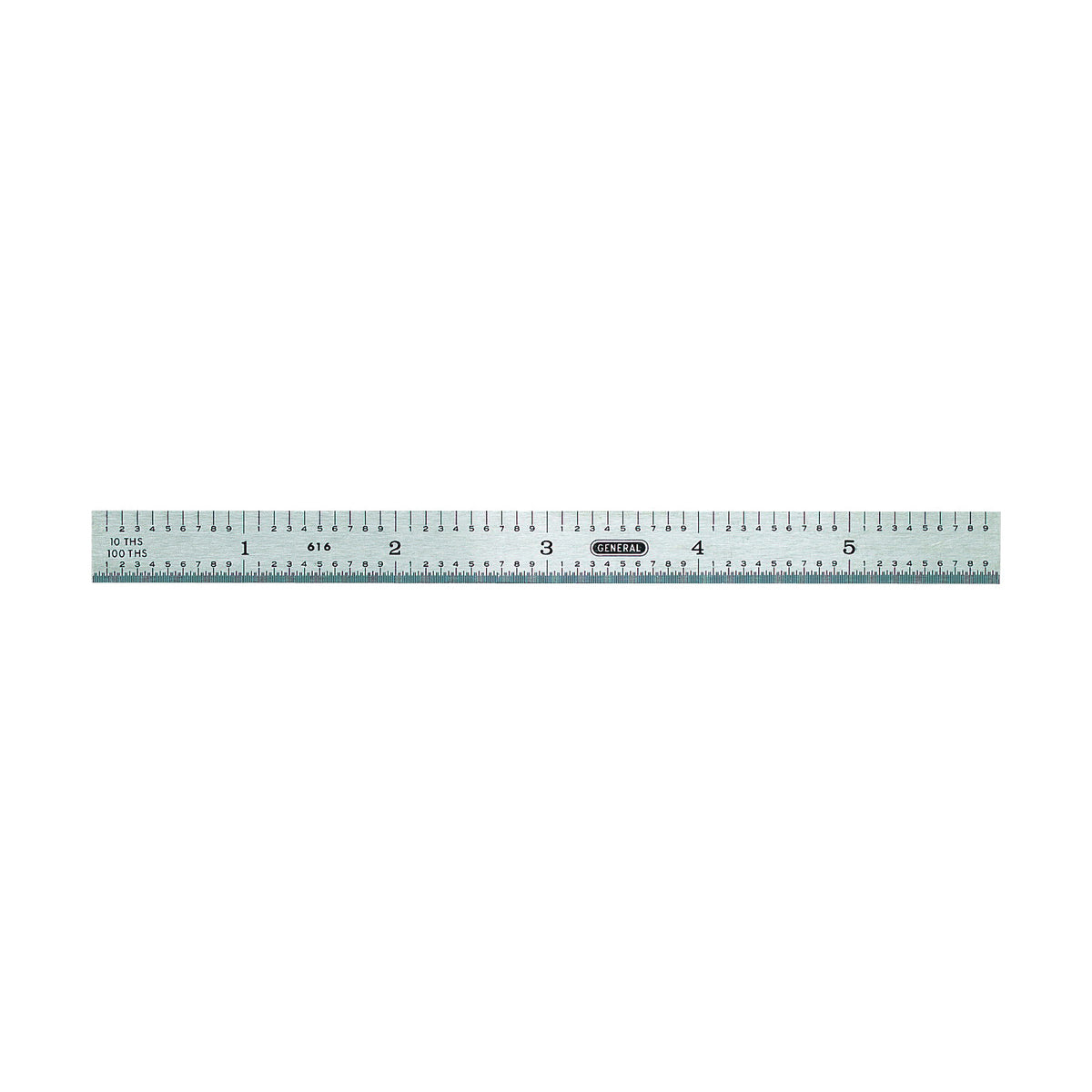 GENERAL 616 Precision Measuring Ruler with Graduations, SAE Graduation, Stainless Steel, 15/32 in W