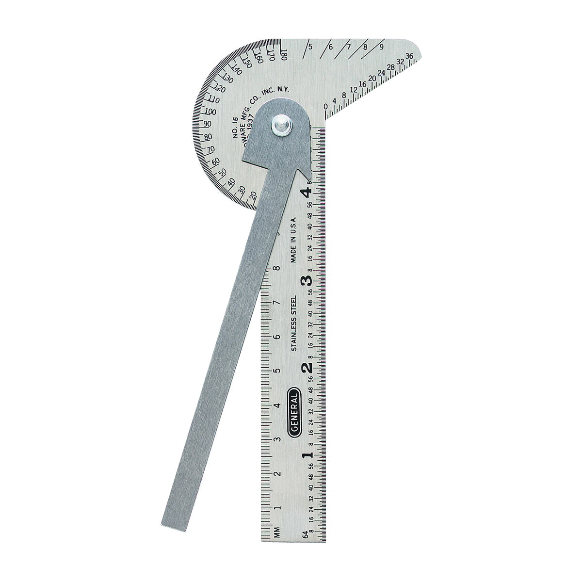 GENERAL 16ME Multi-Use Rule and Gauge, Stainless Steel