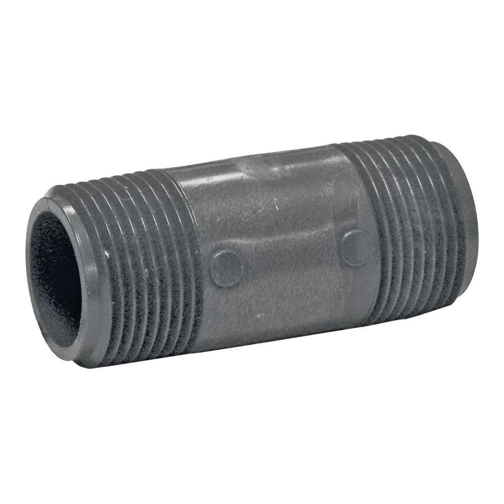 GENOVA 385030D Pipe Nipple, 1 in, MIP x MIP, PVC, Gray, SCH 80 Schedule, 3 in L