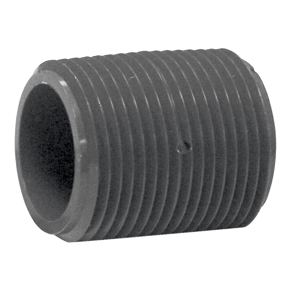 GENOVA 385001D Pipe Nipple, 1 in, MIP x MIP, PVC, Gray, SCH 80 Schedule