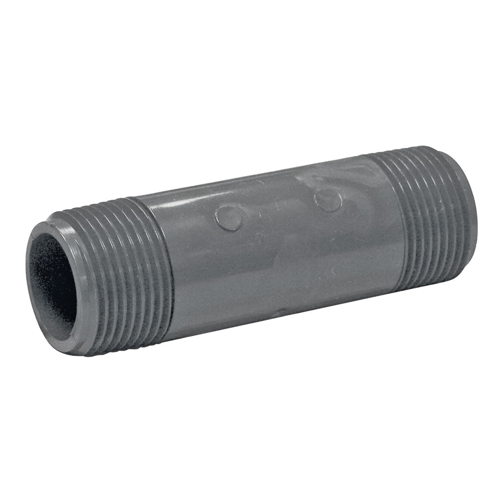 GENOVA 3405040 Pipe Nipple, 1 in, MIP x MIP, PVC, Gray, SCH 80 Schedule, 4 in L