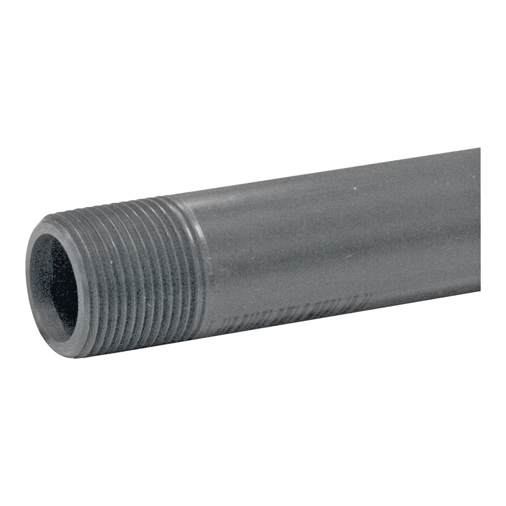 GENOVA 385060D Pipe Nipple, 1 in, MIP x MIP, PVC, Gray, SCH 80 Schedule, 6 in L