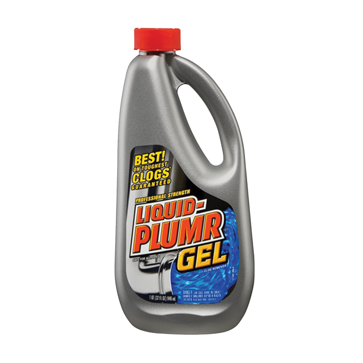 Liquid-Plumr 00243 Clog Remover, Liquid, Pale Yellow, Bleach, 32 oz Bottle