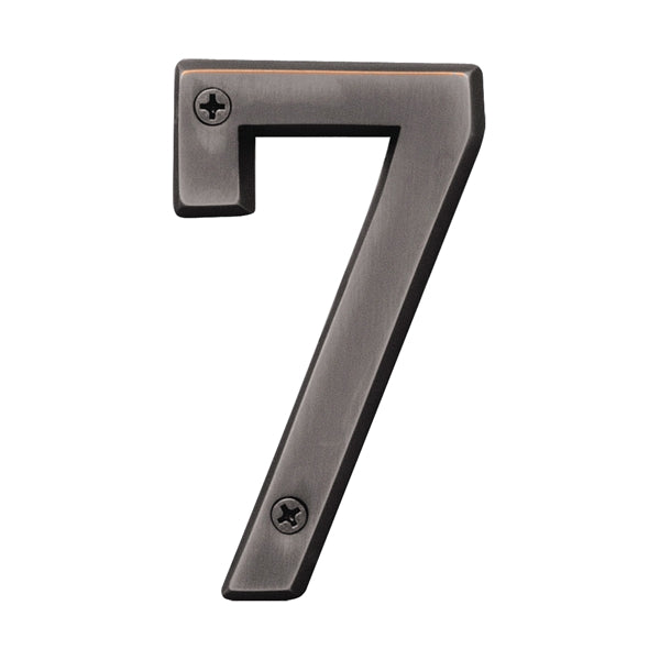 HY-KO Prestige Series BR-42OWB/7 House Number, Character: 7, 4 in H Character, Bronze Character, Brass