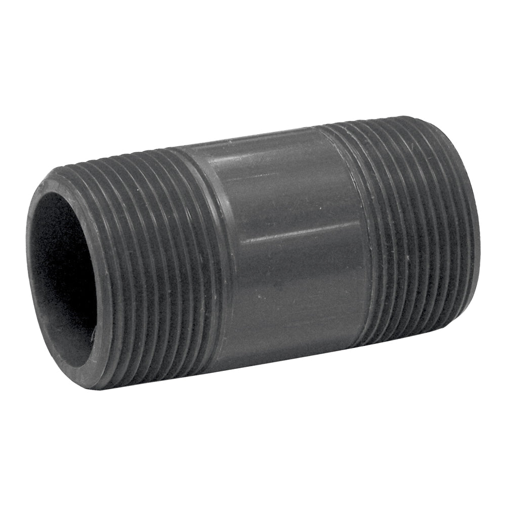 GENOVA 386020D Pipe Nipple, 1-1/4 in, MIP x MIP, PVC, Gray, SCH 80 Schedule, 2 in L