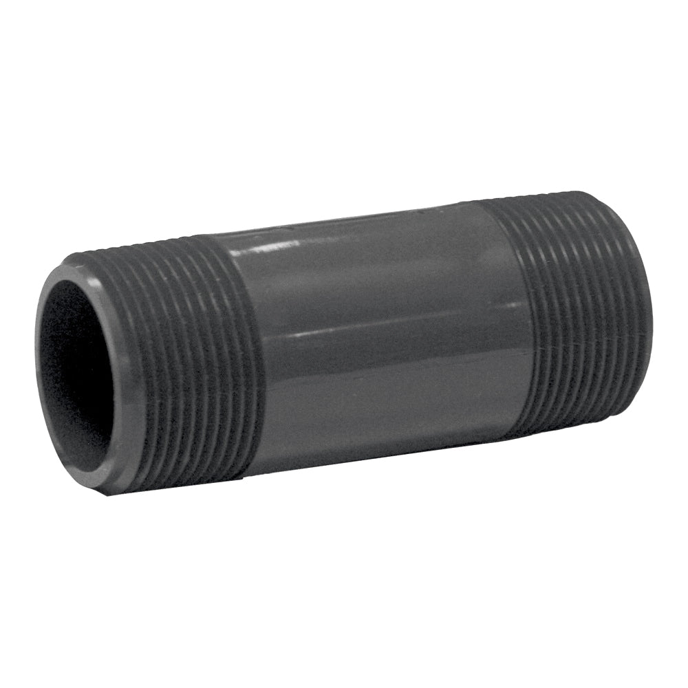 GENOVA 386030D Pipe Nipple, 1-1/4 in, MIP x MIP, PVC, Gray, SCH 80 Schedule, 3 in L
