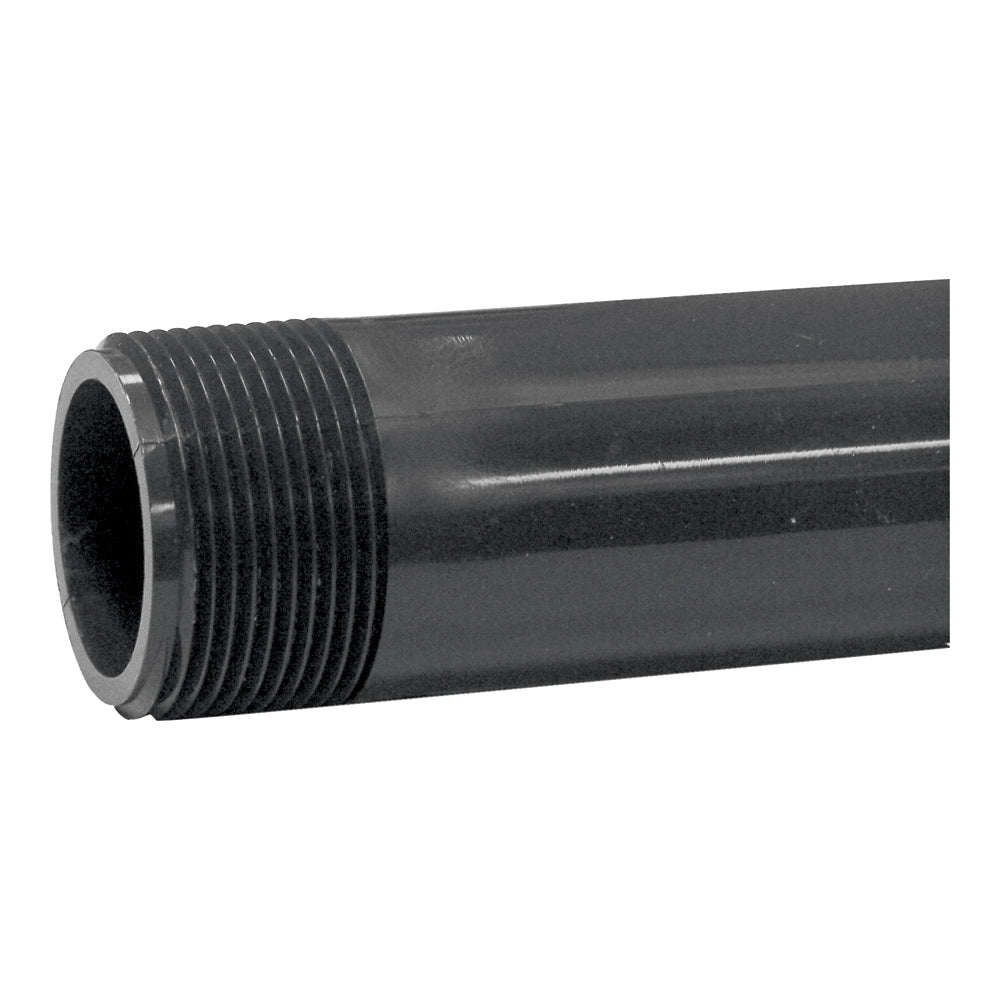 GENOVA 386060D Pipe Nipple, 1-1/4 in, MIP x MIP, PVC, Gray, SCH 80 Schedule, 6 in L