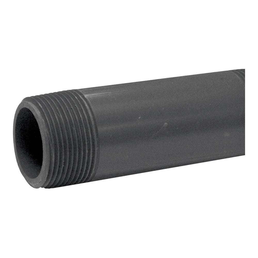 GENOVA 386040D Pipe Nipple, 1-1/4 in, MIP x MIP, PVC, Gray, SCH 80 Schedule, 4 in L