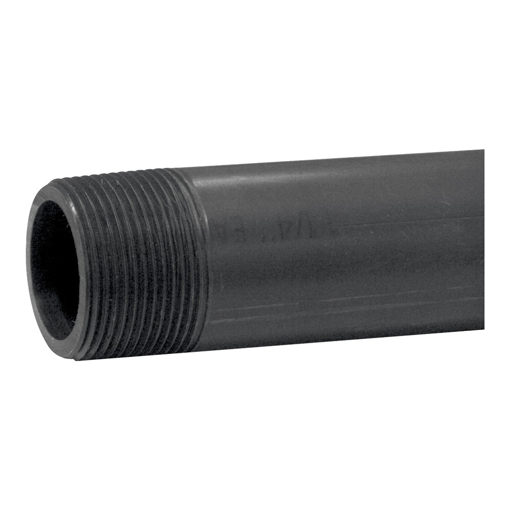 GENOVA 386120D Pipe Nipple, 1-1/4 in, MIP x MIP, PVC, Gray, SCH 80 Schedule, 12 in L