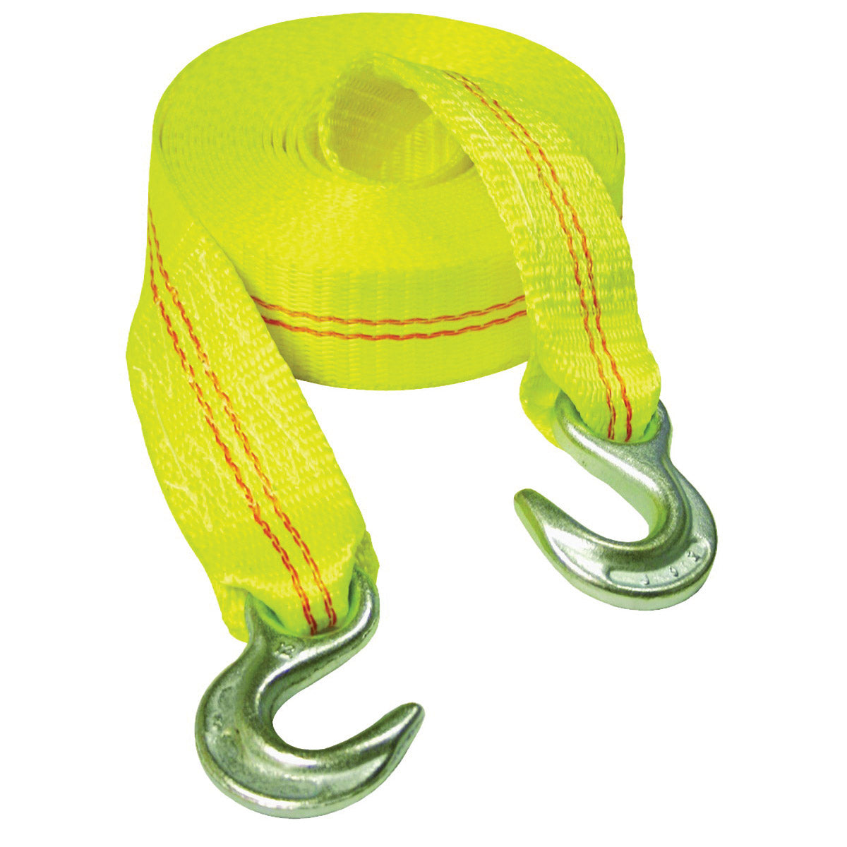 KEEPER 02825 Emergency Tow Strap, 12,000 lb, 2 in W, 25 ft L, Hook End, Yellow