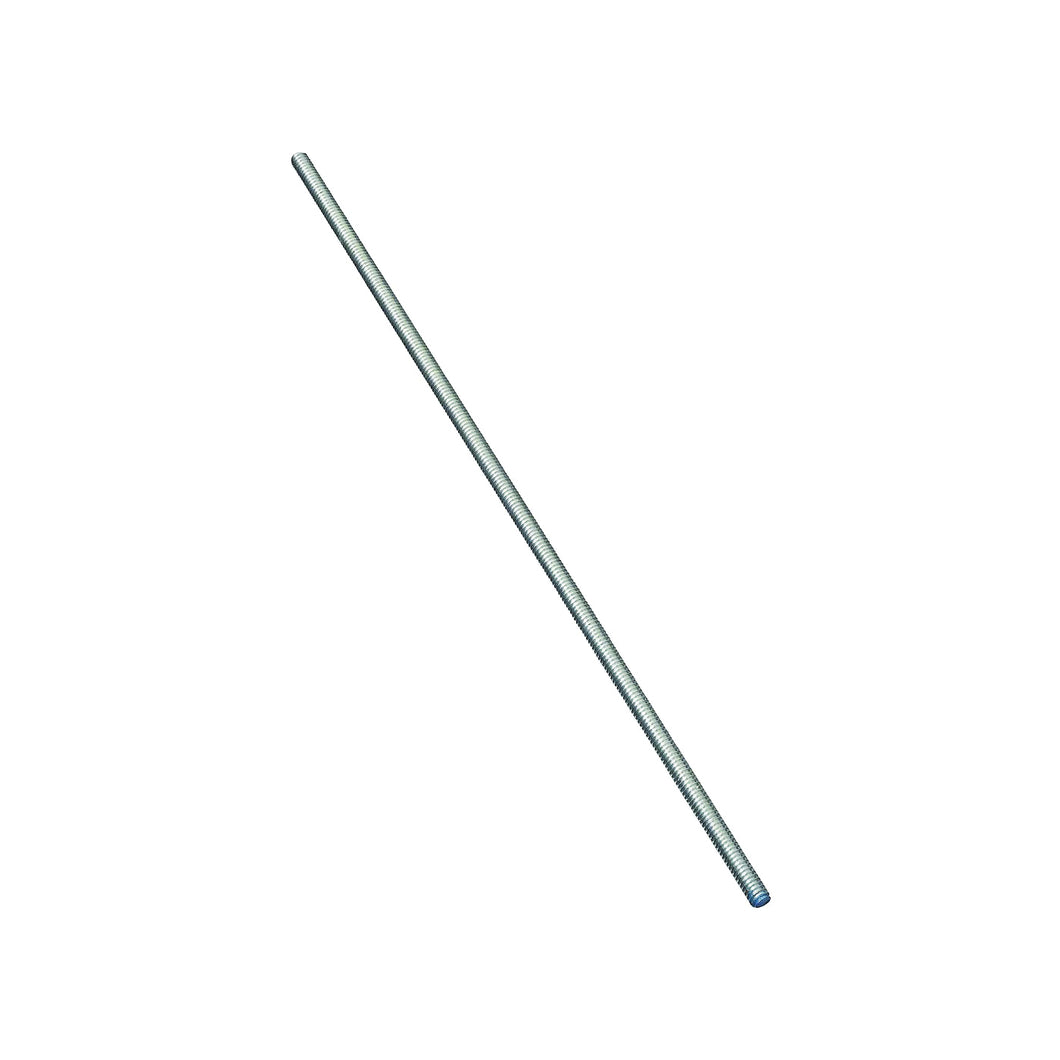 Stanley Hardware N179-580 Threaded Rod, 1/4-20 Thread, 72 in L, A Grade, Steel, Zinc, UNC Thread