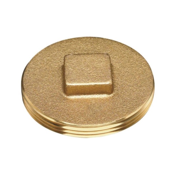 Oatey 42369 Cleanout Pipe Plug, 1-1/2 in, Raised Head, Brass