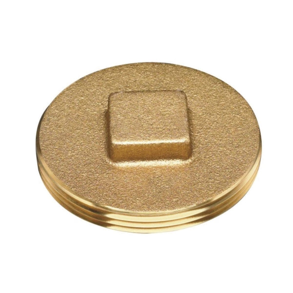 Oatey 42372 Cleanout Pipe Plug, 3 in, Raised Head, Brass