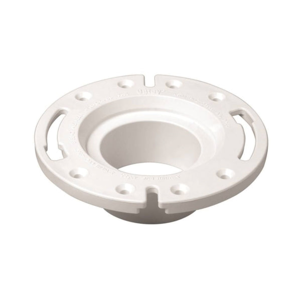 Oatey 43585 Closet Flange, 3 in Connection, PVC, White, For: Most Toilets