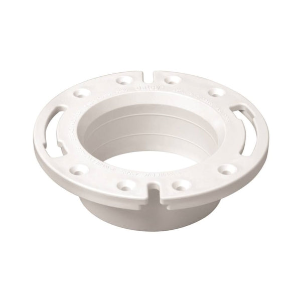 Oatey 43587 Closet Flange, 4 in Connection, PVC, White, For: Most Toilets